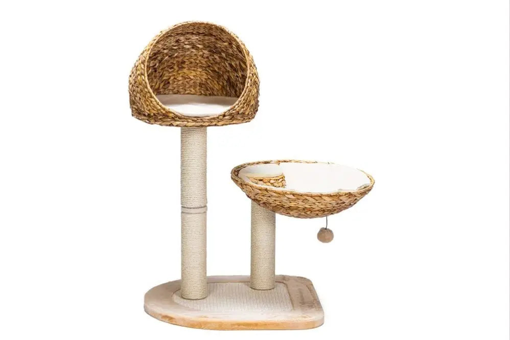 Eco-friendly Cat Scratcher Pet Jumping Platform Sisal Litter Weaving House Rack Climbing Shelf Tree Wood Picture Toys for Cats