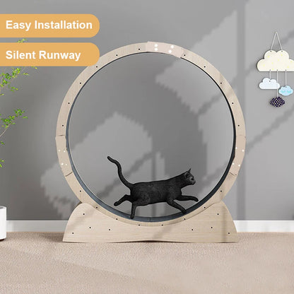 Custom wood cat climbing frame mute treadmill cat toy relieve boredom cat interactive sports wheel exercise toy pet supplies