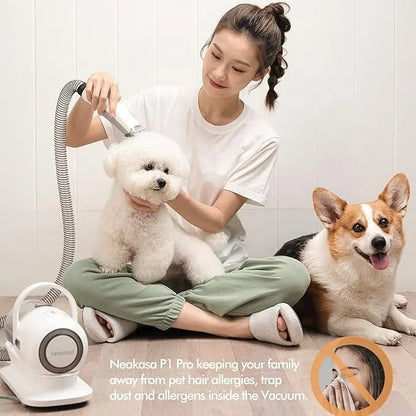 Pet Groomer Hair Vacuum Cleaner Pet Trimmer With Groom Kit Brushes 5 in 1 Multi-functional blowing and suction integrated