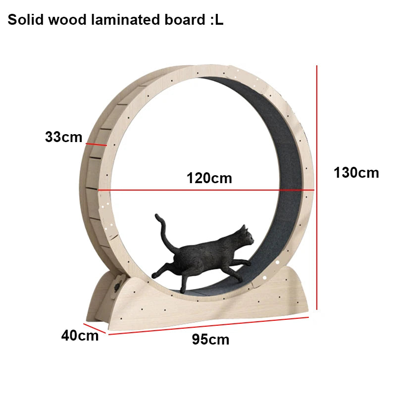 Custom wood cat climbing frame mute treadmill cat toy relieve boredom cat interactive sports wheel exercise toy pet supplies