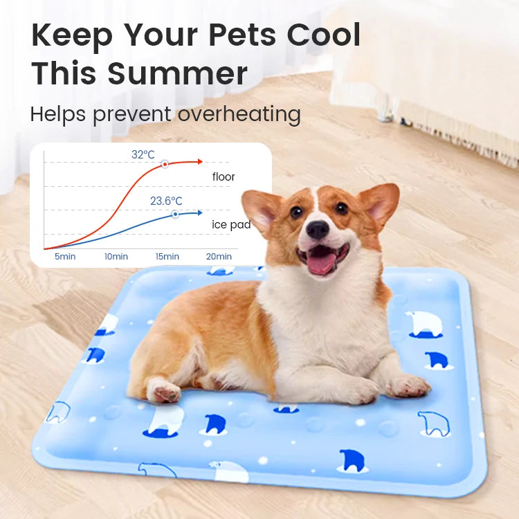 Muawu Foldable Dog Cooling Mat Pet Ice Summer Keep Cool Pet Gel Cooling Dog Mat