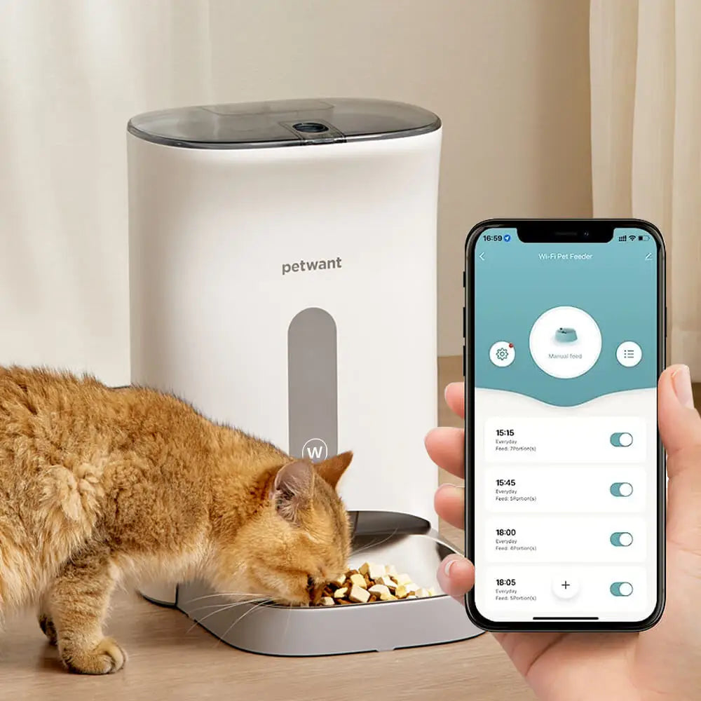 4.5L Smart Pet Feeder WIFI APP Control Dual Power Supply Auto Cat Dog Food Storage Bowls Dispenser