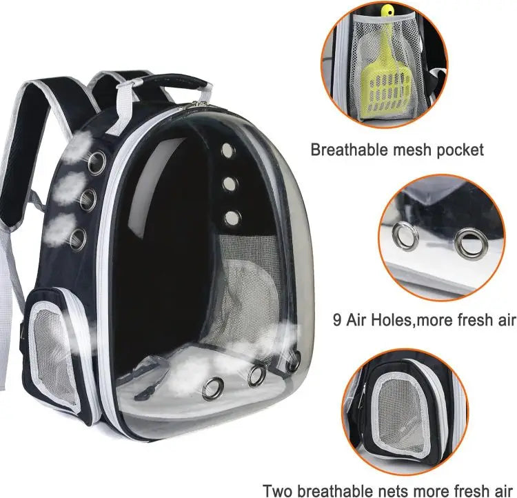 Pet Dropshipping Airline Approved Wholesale Transparent Space Capsule Travel Pet Cat Carrier Backpack Bubble Bag