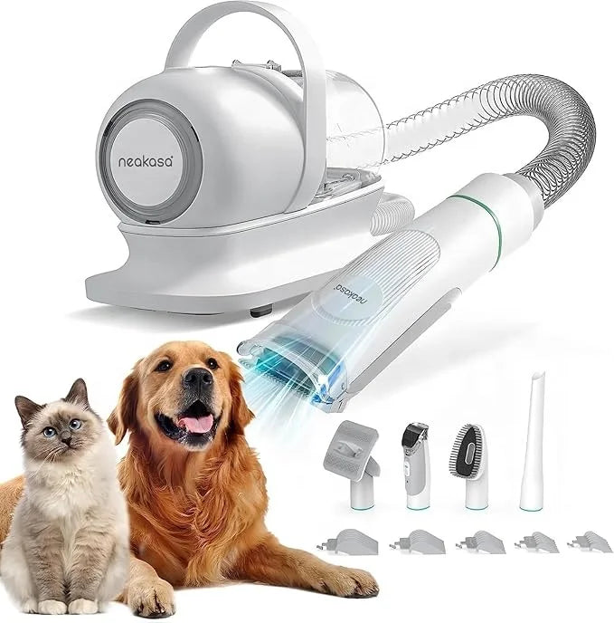 Pet Groomer Hair Vacuum Cleaner Pet Trimmer With Groom Kit Brushes 5 in 1 Multi-functional blowing and suction integrated