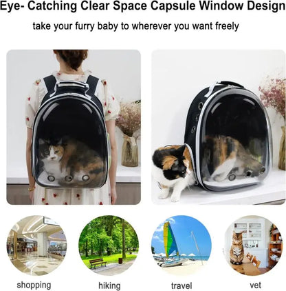 Pet Dropshipping Airline Approved Wholesale Transparent Space Capsule Travel Pet Cat Carrier Backpack Bubble Bag