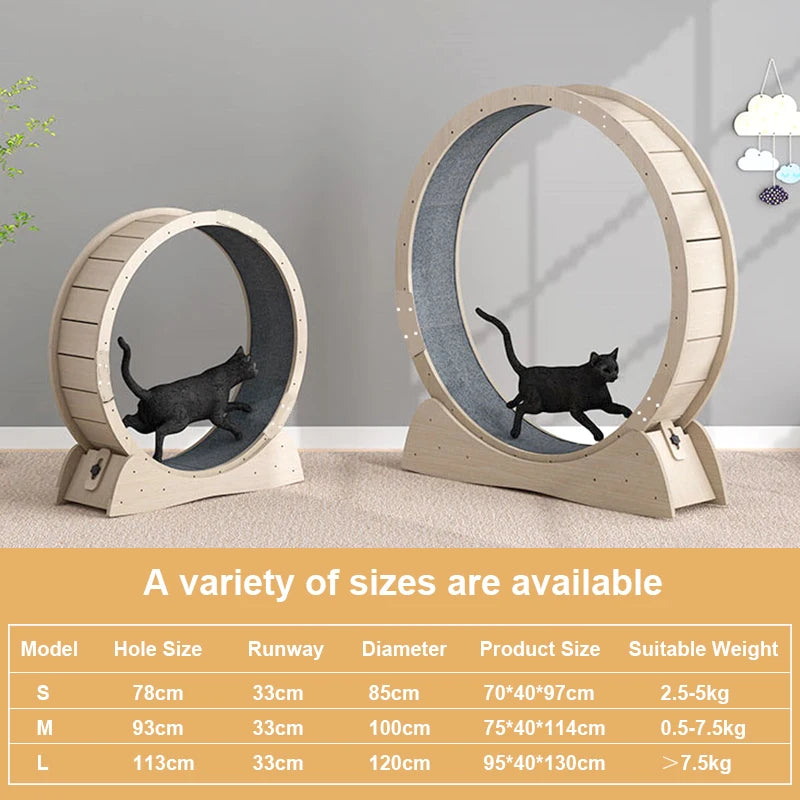 Custom wood cat climbing frame mute treadmill cat toy relieve boredom cat interactive sports wheel exercise toy pet supplies