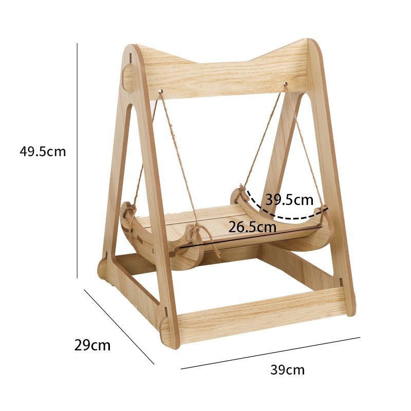 Wooden Shaker Cat Supplies Small Pet Double Layer Anti-Rollover Swing Hanging Nest Pet Hammock Cat Bed Cat Swing