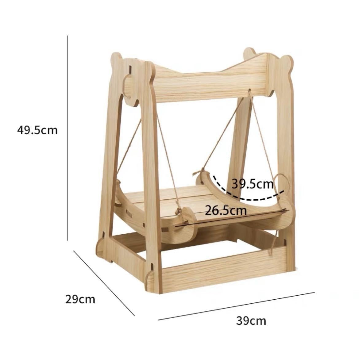 Wooden Shaker Cat Supplies Small Pet Double Layer Anti-Rollover Swing Hanging Nest Pet Hammock Cat Bed Cat Swing