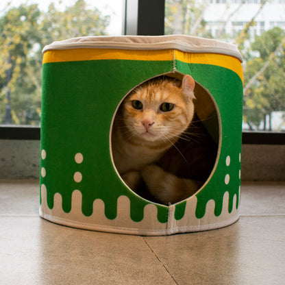 Washable Cartoon Burger Pet Cat Nest Closed Cat Teddy Pet Nest Medium and Small Dog Kennel Universal in All Seasons